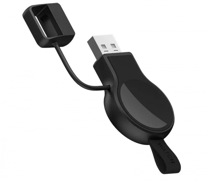 Incarcator portabil pentru Apple Watch, fast charger, incarcare magnetica, USB, 2W, Negru [1]