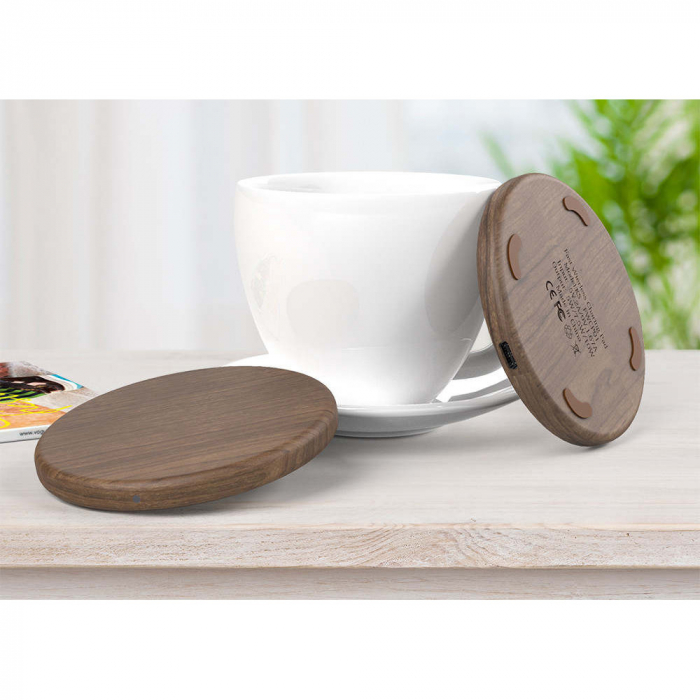 Incarcator pad wireless din lemn, fast charge, 10W, compatibil QC 3.0 [4]