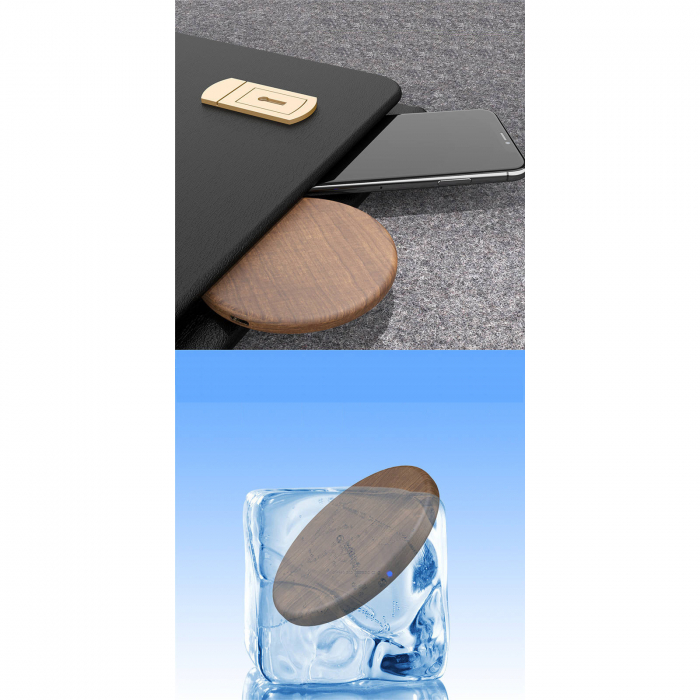 Incarcator pad wireless din lemn, fast charge, 10W, compatibil QC 3.0 [5]