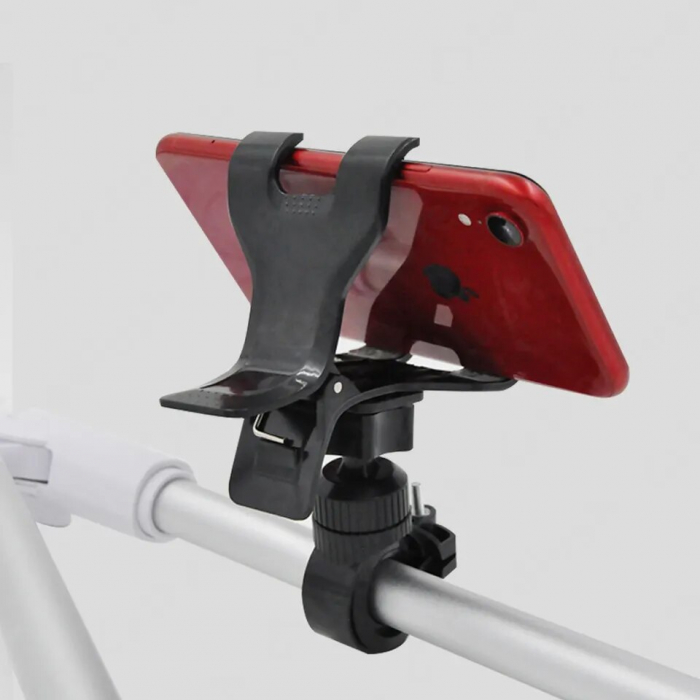 Suport telefon pentru bicicleta, TIENTEN, reglare la 360, brat cu clema puternic, negru [3]