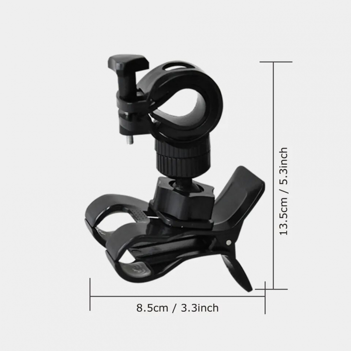 Suport telefon pentru bicicleta, TIENTEN, reglare la 360, brat cu clema puternic, negru [2]