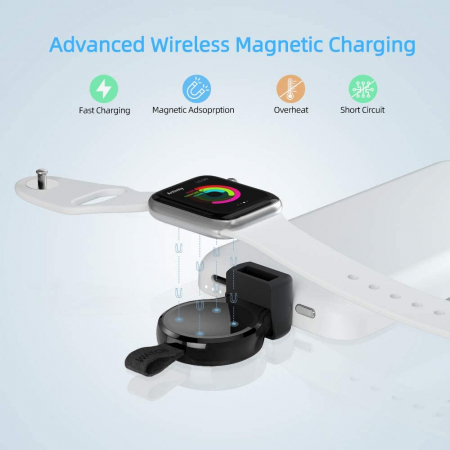 Incarcator portabil pentru Apple Watch magnetic, TIENTEN, fast Charger, incarcare magnetica, USB, 2W [6]