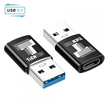 Adaptor OTG USB 3.0 la USB-C, Tienten, USB Type C, USB-A, negru [6]