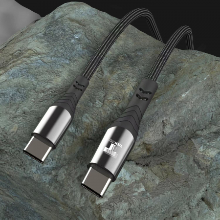 Cablu de incarcare si transfer de date USB-C 100W, TIENTEN, incarcare rapida, 5A, USB-C la USB-C, 2m, negru [2]