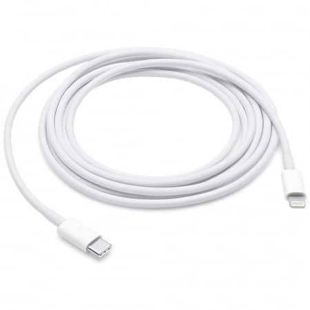 Cabluri de date - Cablu de incarcare si transfer de date USB-C la Lightning, 5V, 3A, 1m, alb, TIENTEN,