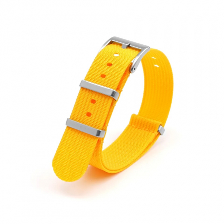 Curea ceas Nato Ribbed Nylon, Tienten, material textil, 22 mm, galben [3]