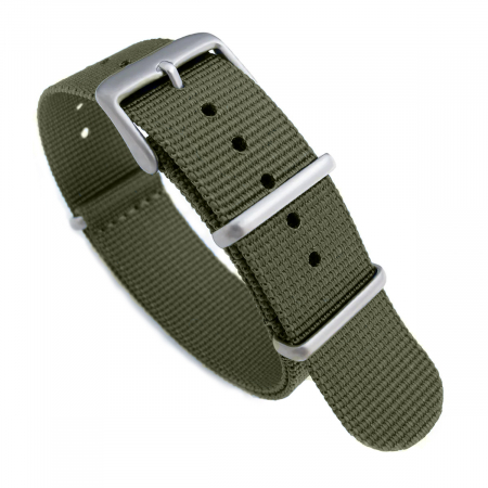 Wearables & Gadgeturi - Curea ceas Nato Ribbed Nylon, Tienten, material textil, 22 mm, verde