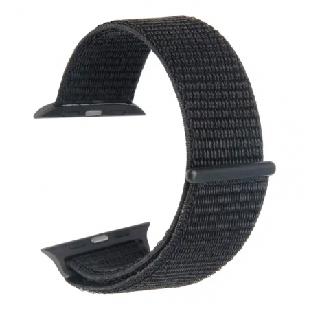 Accesorii Smartwatch - Curea nylon pentru Apple Watch, marime display: 42mm / 44mm / 45mm / 49mm, model TT01, negru