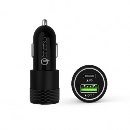 Incarcator auto dual PD, incarcare rapida QC 3.0, Power Delivery 18W, USB, USB-C [1]
