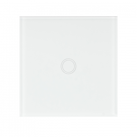 Intrerupatoare - Intrerupator simplu cu touch PNI SH101 din sticla, alb cu LED indicator