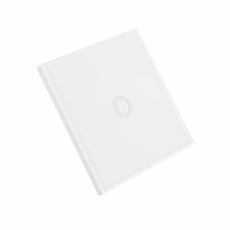 Intrerupator simplu cu touch PNI SH101 din sticla, alb cu LED indicator [3]