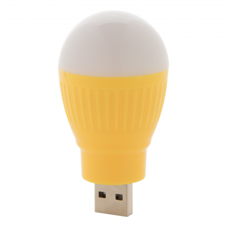Lampa led USB in forma de bec, TIENTEN, portabila, alimentare USB-A, galben [2]