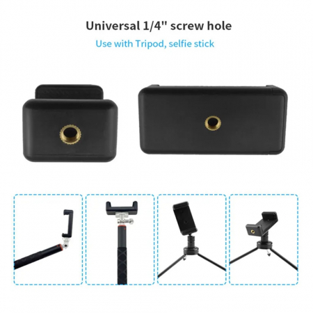 Suport telefon mobil cu doua filete 1/4 pentru atasare pe trepied / monopied, TIENTEN, universal, negru [3]