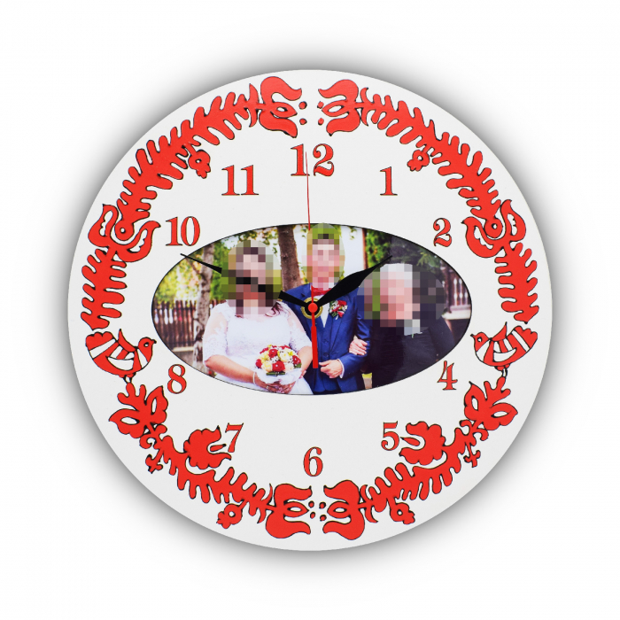 Ceas de perete gravat, personalizat cu poza-pictat manual Nepmeses [1]