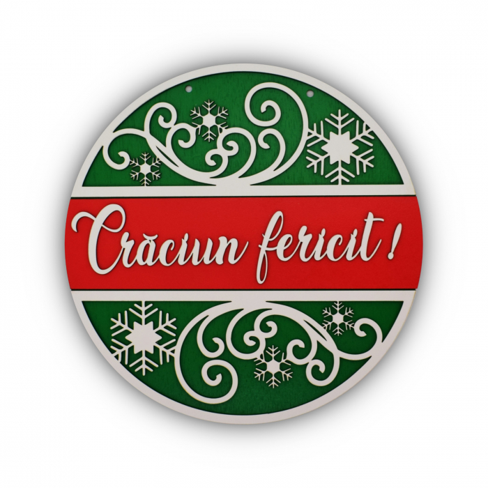 Decoratiune intrare usa Craciun Fericit! [3]