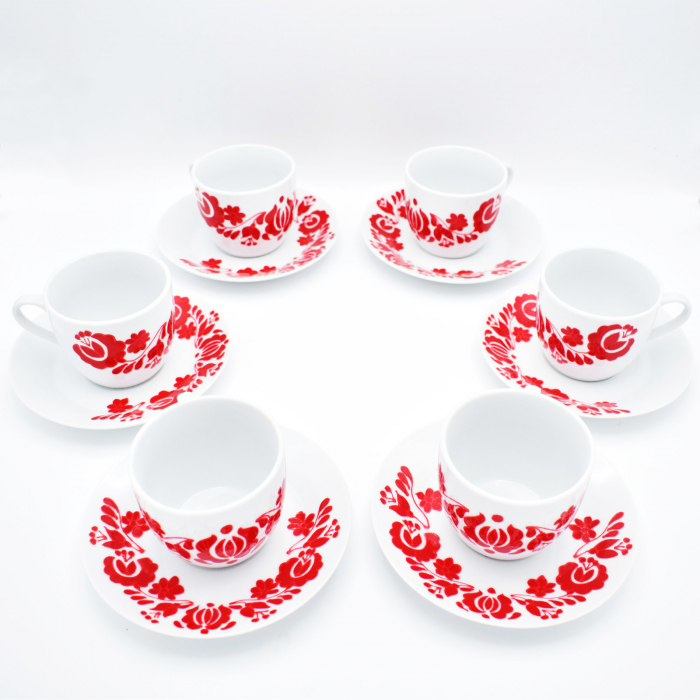 Set de cesti pentru cafea pictat manual – Piros-Nepi-Minta [1]