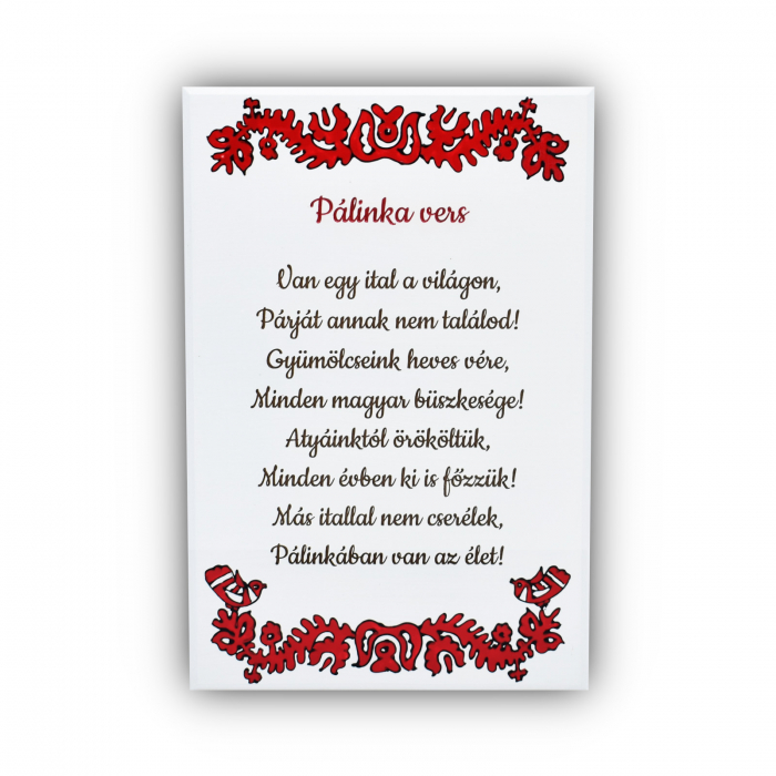 Tablou lemn cu text gravat - Palinka vers [1]