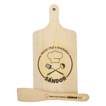 Ustensile bucatarie personalizate - tocator-personalizat-cu-spatula-master-chef-in-bucatarie