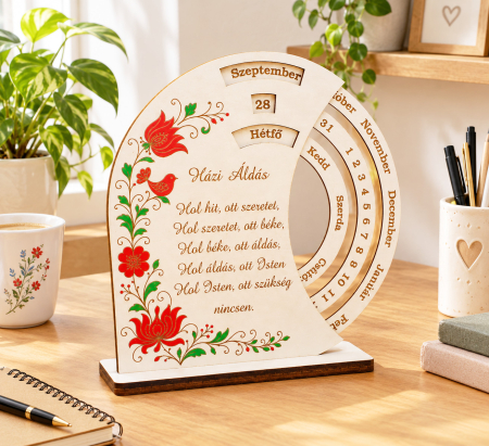 Decoratiuni pt. casa/ lakasdekoraciok HU - calendar-lemn-perpetuu-colorat-hazi-aldas