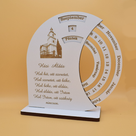 Decoratiuni pt. casa/ lakasdekoraciok HU - calendar-lemn-perpetuu-hazi-aldas-cu-biserica