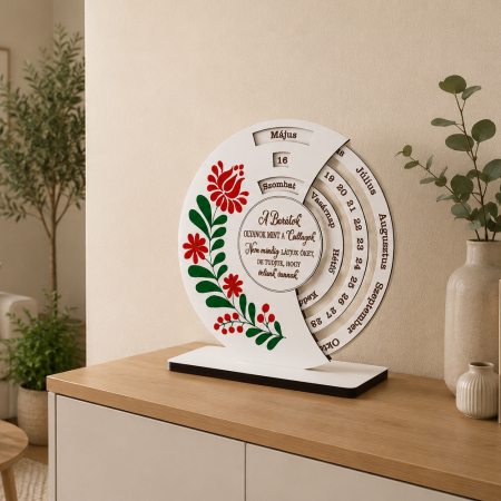 Decoratiuni pt. casa/ lakasdekoraciok HU - calendar-lemn-perpetuu-personalizat-cadou-baratok