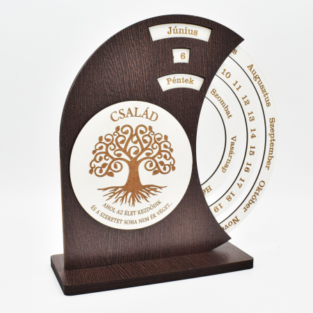 Calendar perpetuu personalizabil din lemn- Csalad [0]