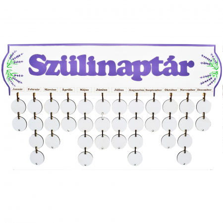 Decoratiuni perete - calendar-zile-de-nastere-szulinapta-lavanda