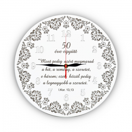 Ceasuri/Fali orak HU - ceas-de-perete-din-lemn-gravat-50-eve-egyutt