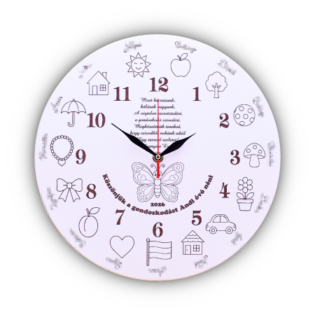 Ceasuri personalizate - ceas-de-perete-de-lemn-personalizat-adussal-toltott-ido