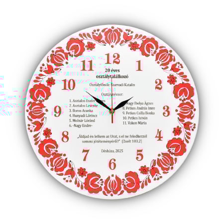 Ceasuri personalizate - ceas-de-perete-de-lemn-personalizat-osztalytalalkozo