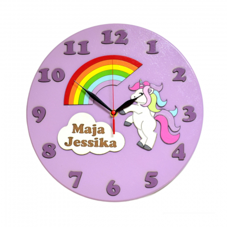 Ceasuri personalizate - ceas-personalizat-pentru-camera-copilului-unicorn