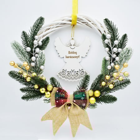 Decoratiuni usa intrare - coronita-usa-craciun-ingeras