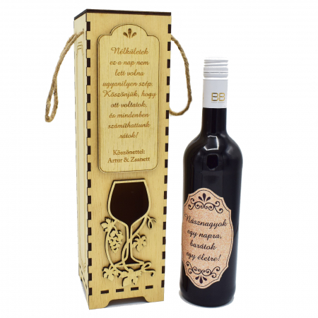 Produse in limba maghiara - cutie-pentru-vin-cu-text-gravat-personalizat-multumim-nasiilor