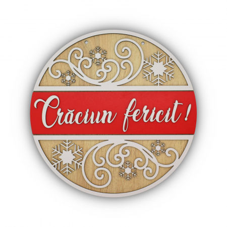 Decoratiune intrare usa Craciun Fericit! [1]