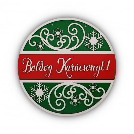 Decoratiune intrare usa Boldog Karacsonyt! [2]