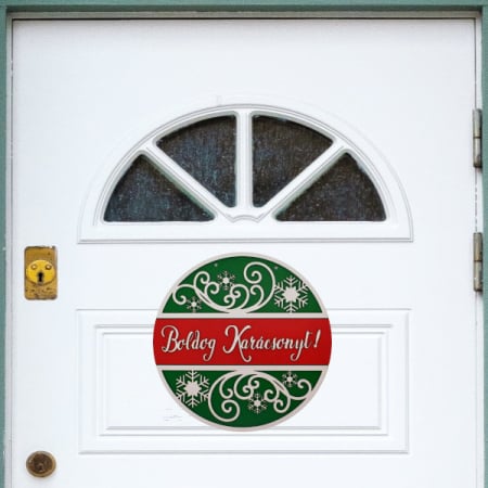 Decoratiune intrare usa Boldog Karacsonyt! [3]