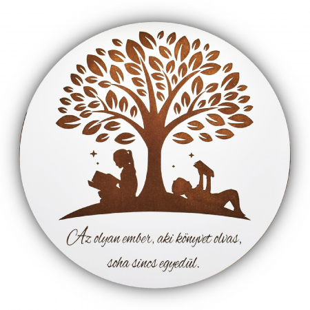 Decoratiuni perete - decoratiune-pentru-perete-din-lemn-niciodata-nu-esti-singur-cand-citesti-o-carte