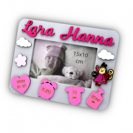 Rame foto personalizate - rama-personalizata-nou-nascut-buburuza-gri