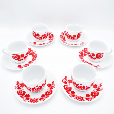 Cadouri - Set de cesti pentru cafea pictat manual – Piros-Nepi-Minta