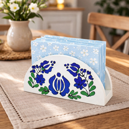 Cadouri - suport-servetele-din-lemn-albastru