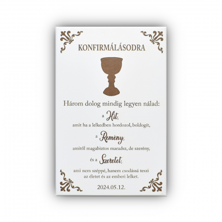 Decoratiuni perete - Tablou-gravat-pe-lemn-cu-text-konfirmaciora