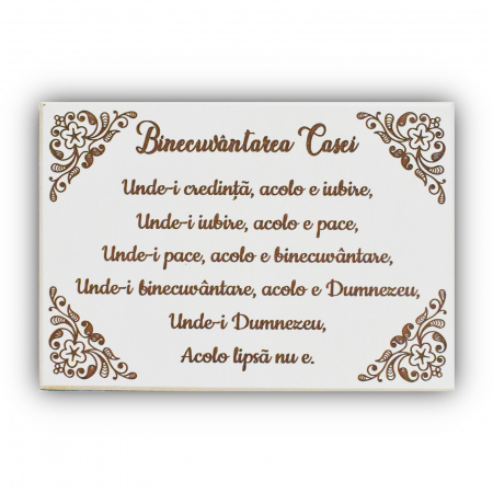 Decoratiuni perete - tablou-lemn-cu-text-gravat-binecuvantarea-casei