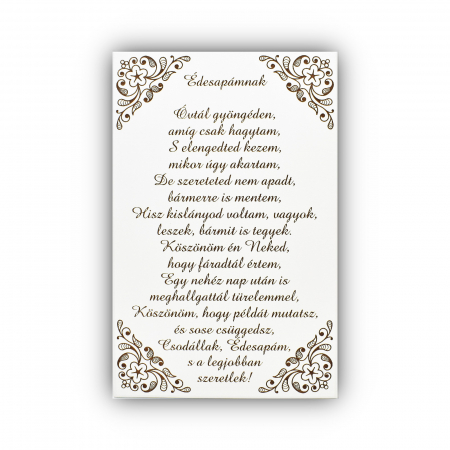Tablouri gravate din lemn/ Gravirozott fali dekoraciok - tablou-lemn-cu-text-gravat-edesapamnak-ovtal-gyongeden