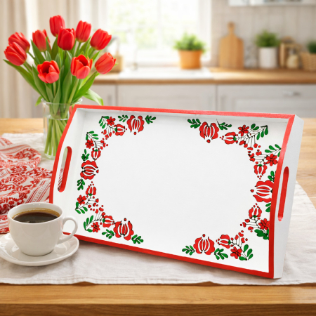 Cadouri - tava-lemn-pictata-cu-motive-traditionale-maghiare-2