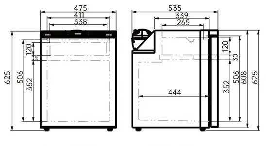 75 litri ÎxLxA: 625×475×535 mm cu compartiment congelator [3]
