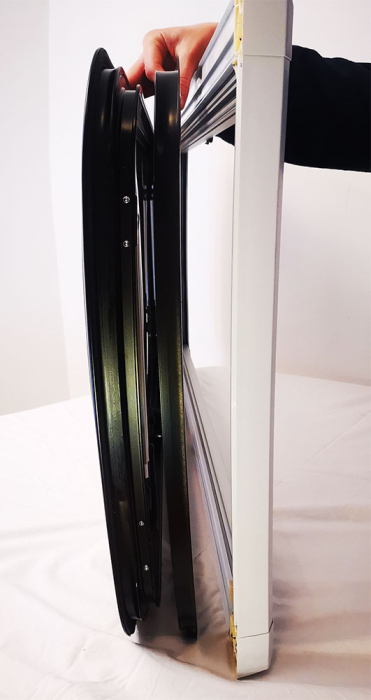 Copertină fumurie pentru vehicule curbate (cu perete dublu, montare încastrată, 3 rame) [17]