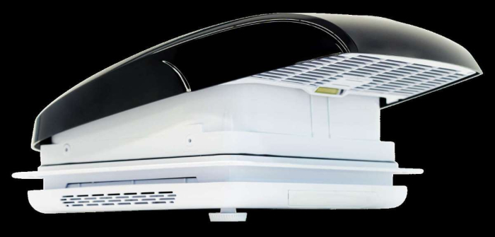 Fereastră de mansardă Super Fan cu ventilator, telecomandă, plasă antiinsecte și jaluzele opace 400×400 mm (Generația 4) [6]