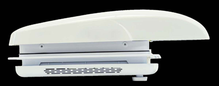 Fereastră de mansardă Super Fan cu ventilator, telecomandă, plasă antiinsecte și jaluzele opace 400×400 mm (Generația 4) [3]