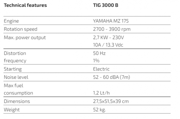 TIG 3000 B – Generator cu invertor de 230 V (Benzină) [2]