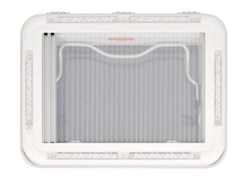 Trapă de acoperiș cu geam termopan, iluminare, plasă de insecte și jaluzele opace, standard 700×500 [3]